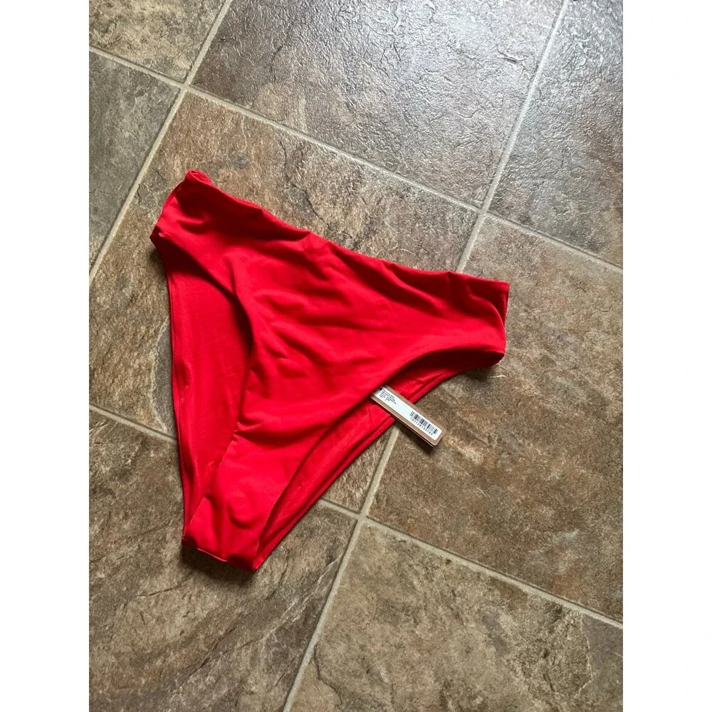 Skims Signature Swim Mid Waist Bottom Ruby Size Small